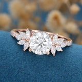 Round Cluster Lab Grown Diamond Engagement Ring