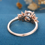 Round Cluster Lab Grown Diamond Engagement Ring