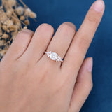 Round Cluster Lab Grown Diamond Engagement Ring