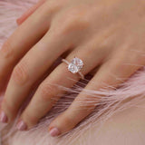 Elongated Cushion Pave Lab Grown Diamond Engagement Ring