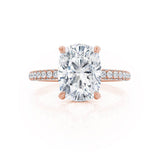 Elongated Cushion Hidden Halo & Pave Lab Grown Diamond Engagement Ring