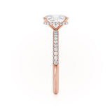 Elongated Cushion Hidden Halo & Pave Lab Grown Diamond Engagement Ring