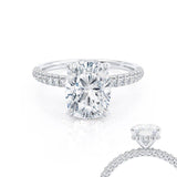 Elongated Cushion Pave Lab Grown Diamond Engagement Ring