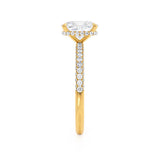 Elongated Cushion Hidden Halo & Pave Lab Grown Diamond Engagement Ring
