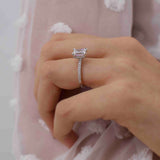 Emerald Pave Lab Grown Diamond Engagement Ring
