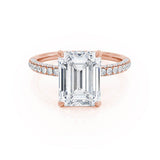 Emerald Hidden Halo & Pave Lab Grown Diamond Engagement Ring