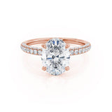 Oval Hidden Halo & Pave Lab Grown Diamond Engagement Ring