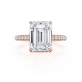 Emerald Hidden Halo & Pave Lab Grown Diamond Engagement Ring