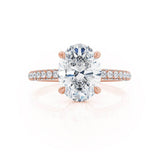 Oval Hidden Halo & Pave Lab Grown Diamond Engagement Ring