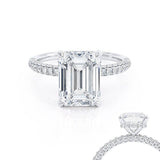 Emerald Hidden Halo & Pave Lab Grown Diamond Engagement Ring