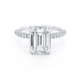 Emerald Hidden Halo & Pave Lab Grown Diamond Engagement Ring