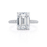 Emerald Pave Lab Grown Diamond Engagement Ring