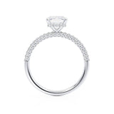 Emerald Hidden Halo & Pave Lab Grown Diamond Engagement Ring