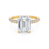 Emerald Pave Lab Grown Diamond Engagement Ring