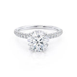 Round Hidden Halo & Pave Lab Grown Diamond Engagement Ring