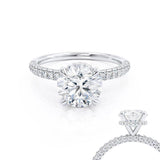Round Pave Lab Grown Diamond Engagement Ring