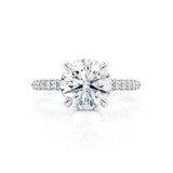 Round Hidden Halo & Pave Lab Grown Diamond Engagement Ring