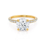 Round Pave Lab Grown Diamond Engagement Ring