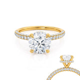 Round Pave Lab Grown Diamond Engagement Ring