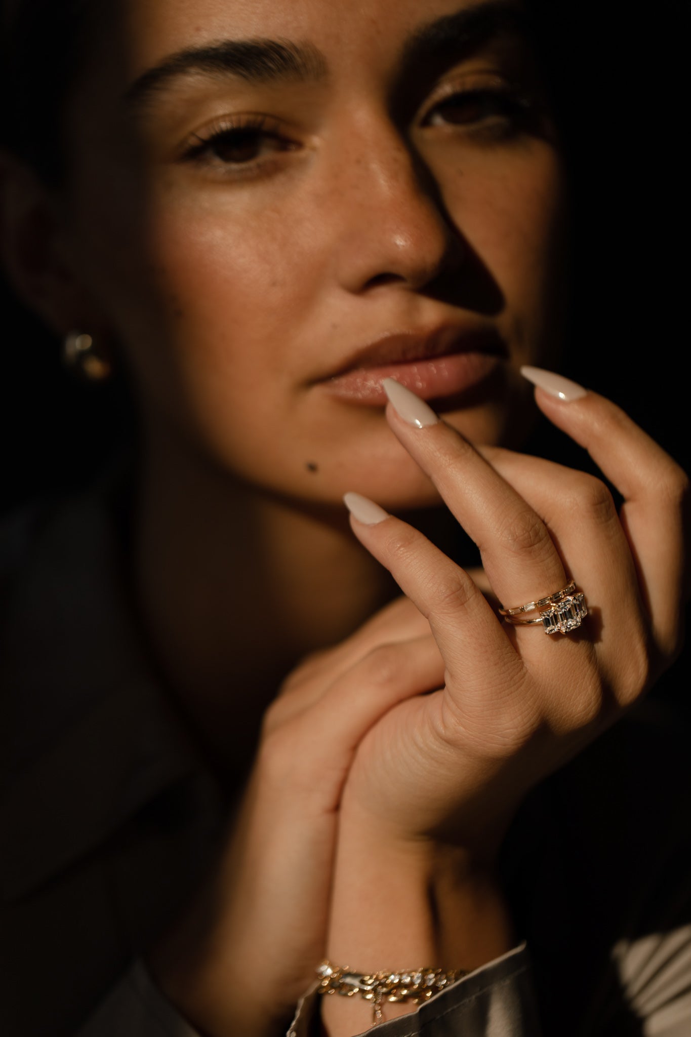 Half Eternity Wedding Band Featuring 0.27 TCW Baguette Moissanite 8