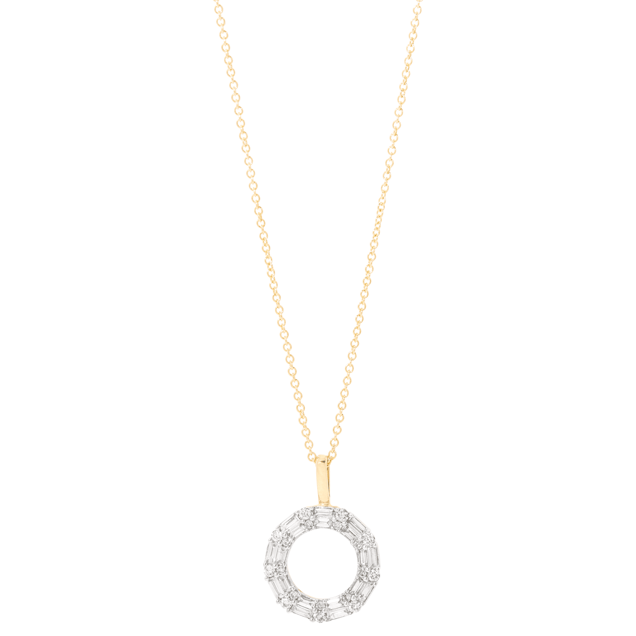 0.45 Carats Baguette & Round Shape Moissanite Necklace 6