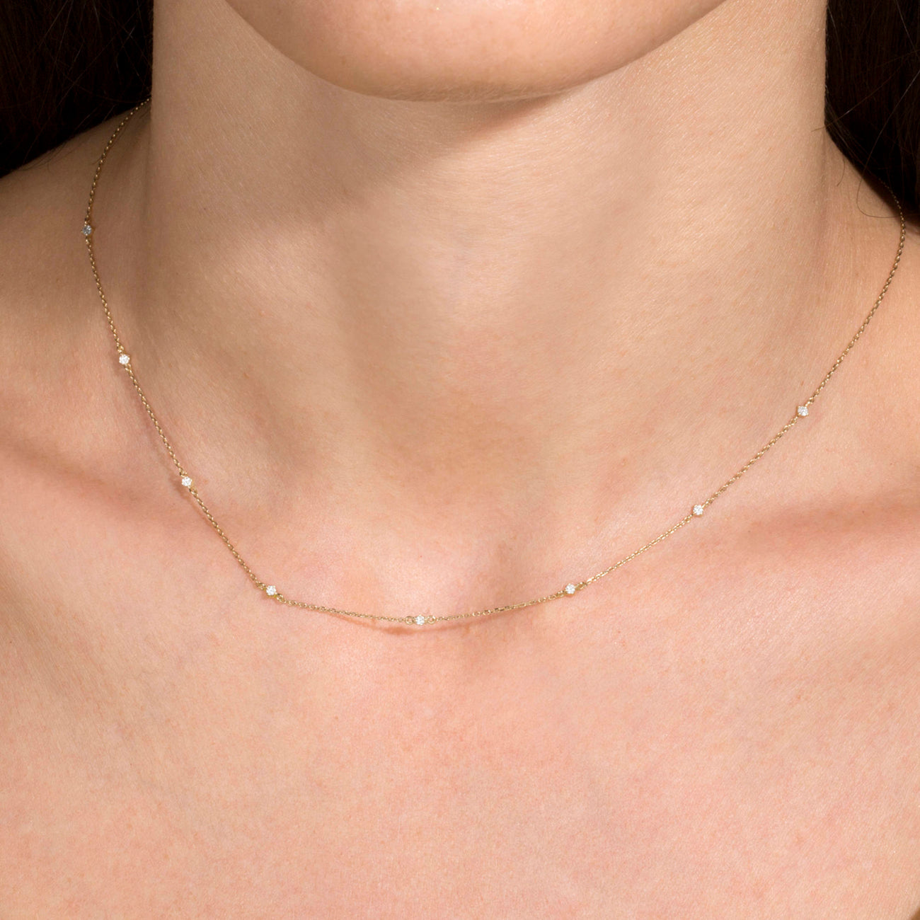 Dainty 0.15 CT Round Shape Moissanite Necklace 4