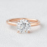 Round Hidden Halo Lab Grown Diamond Engagement Ring
