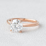 Round Hidden Halo Lab Grown Diamond Engagement Ring