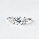 Round Cluster Lab Grown Diamond Engagement Ring