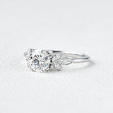 Round Cluster Lab Grown Diamond Engagement Ring