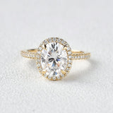 Oval Halo & Pave Lab Grown Diamond Engagement Ring