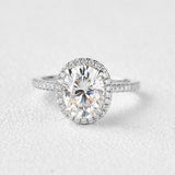 Oval Halo & Pave Lab Grown Diamond Engagement Ring