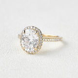 Oval Halo & Pave Lab Grown Diamond Engagement Ring