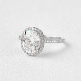 Oval Halo & Pave Lab Grown Diamond Engagement Ring