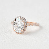 Oval Halo & Pave Lab Grown Diamond Engagement Ring