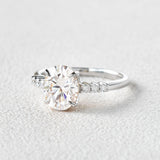 Oval Pave Lab Grown Diamond Engagement Ring
