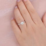Round Pave Lab Grown Diamond Engagement Ring