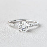 Round Pave Lab Grown Diamond Engagement Ring