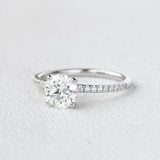 Round Pave Lab Grown Diamond Engagement Ring