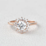 Round Halo Lab Grown Engagement Ring
