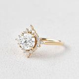 Round Cluster Lab Grown Diamond Engagement Ring