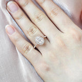 Oval Halo & Pave Lab Grown Diamond Engagement Ring
