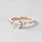 Round Cluster Lab Grown Diamond Engagement Ring