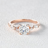 Round Cluster Lab Grown Diamond Engagement Ring