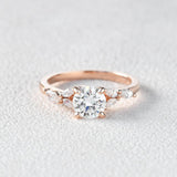 Round Cluster Lab Grown Diamond Engagement Ring