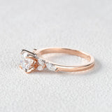 Round Cluster Lab Grown Diamond Engagement Ring