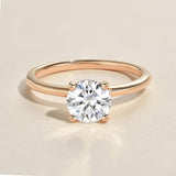 Round Hidden Halo Lab Grown Diamond Engagement Ring