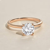 Round Hidden Halo Lab Grown Diamond Engagement Ring