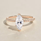 Marquise Pave Lab Grown Diamond Engagement Ring