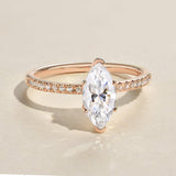 Marquise Pave Lab Grown Diamond Engagement Ring